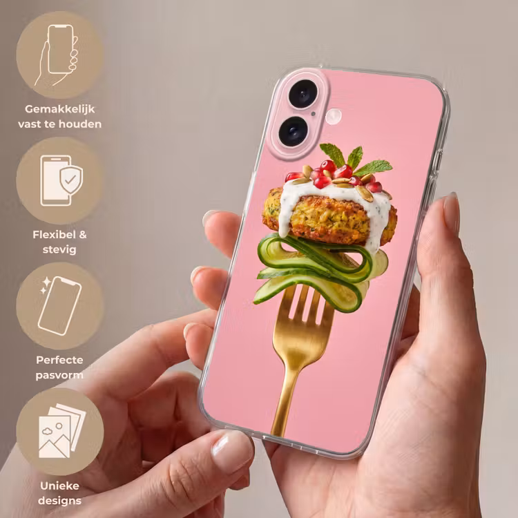 Telefoonhoesje - Eten - Vork - Roze — 4