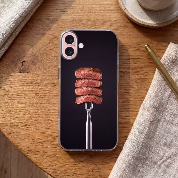 Telefoonhoesje - Eten - Rosé - Vork — 2