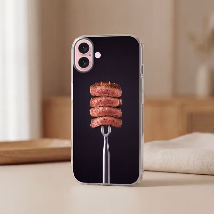 Telefoonhoesje - Eten - Rosé - Vork — 3