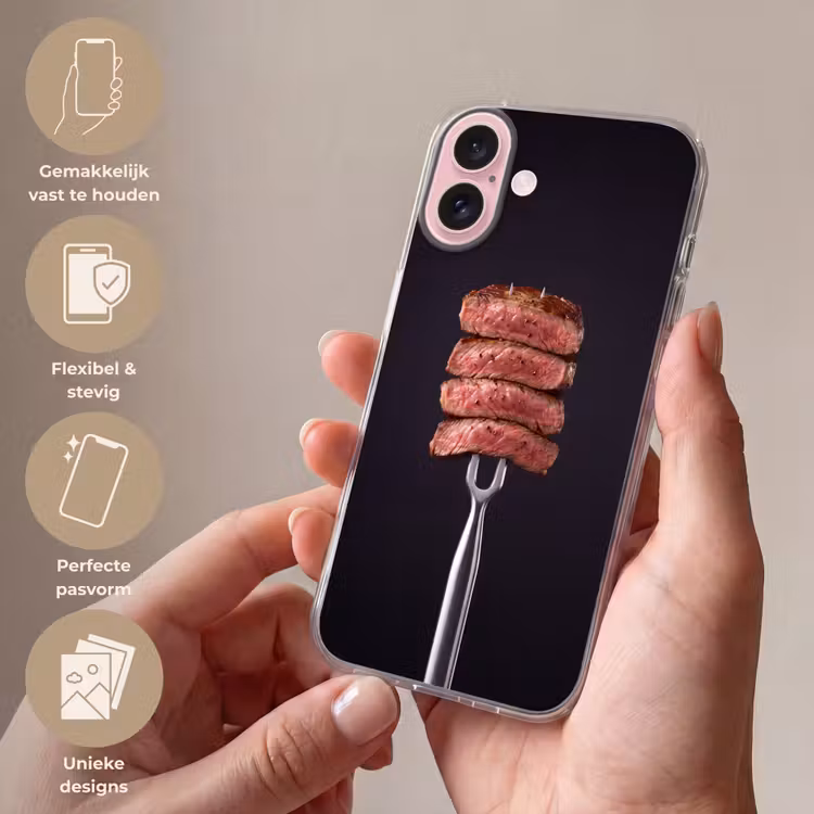 Telefoonhoesje - Eten - Rosé - Vork — 4