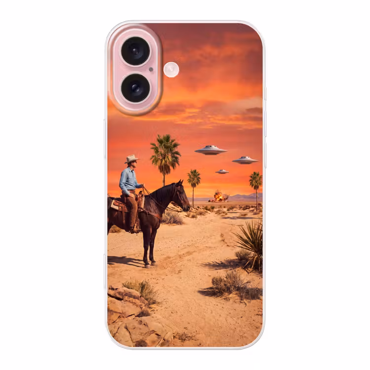 Telefoonhoesje - Cowboy - Paard - Woestijn — 1