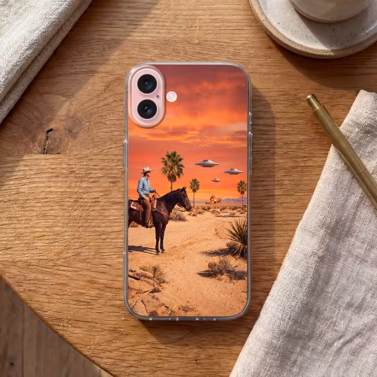 Telefoonhoesje - Cowboy - Paard - Woestijn — 2
