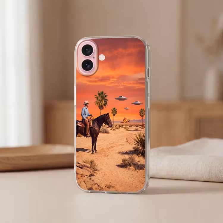 Telefoonhoesje - Cowboy - Paard - Woestijn — 3