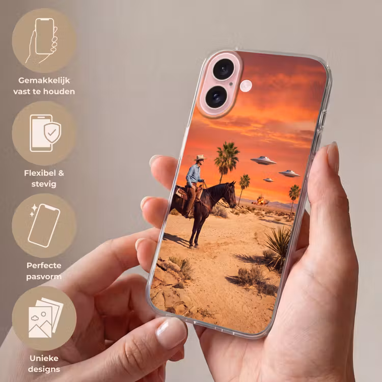 Telefoonhoesje - Cowboy - Paard - Woestijn — 4