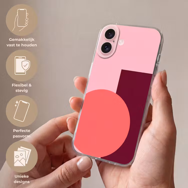 Telefoonhoesje - Abstract - Vormen - Roze - Modern - Design — 4