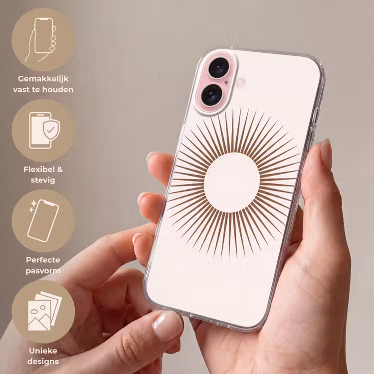 Telefoonhoesje - Abstract - Zon - Symbool - Modern - Beige — 4