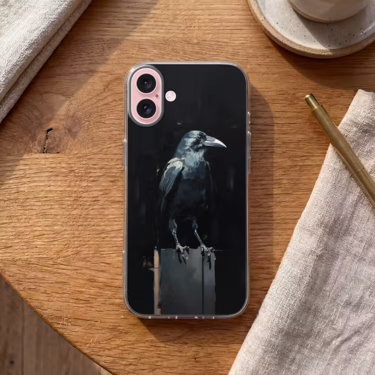 Telefoonhoesje - Raaf - Vogels - Zwart — 2
