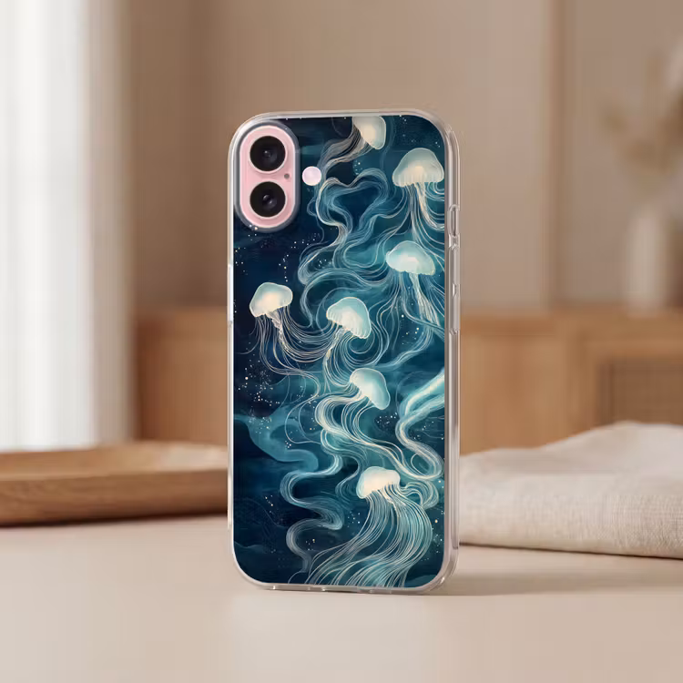 Telefoonhoesje - Kwallen - Zee - Wit - Golven — 3