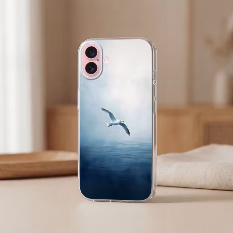 Telefoonhoesje - Meeuw - Wit - Zee - Mistig — 3