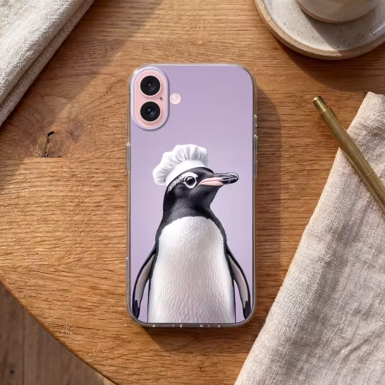 Telefoonhoesje - Pinguïn - Koksmuts - Lief - Paars — 2