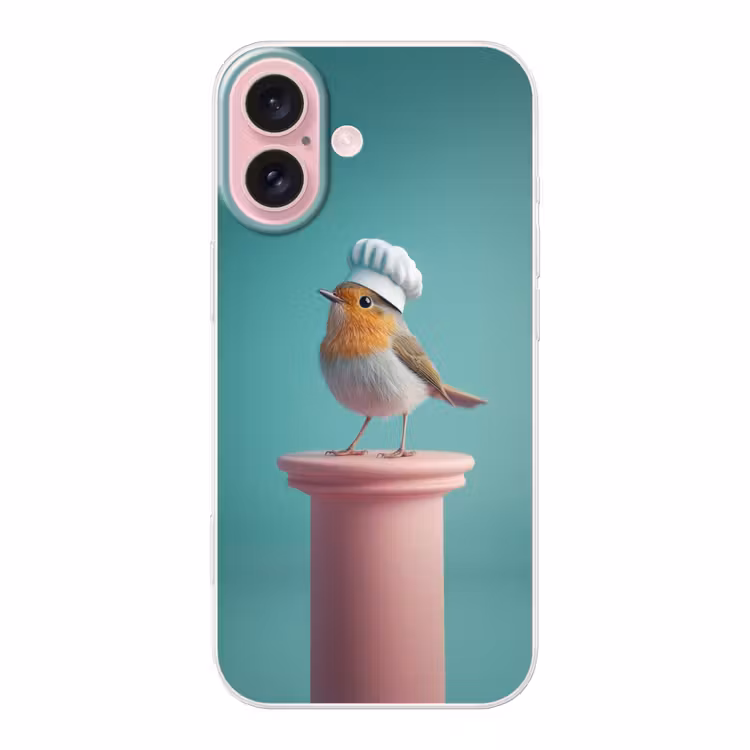 Telefoonhoesje - Roodborstje - Vogel - Koksmuts - Sokkel — 1