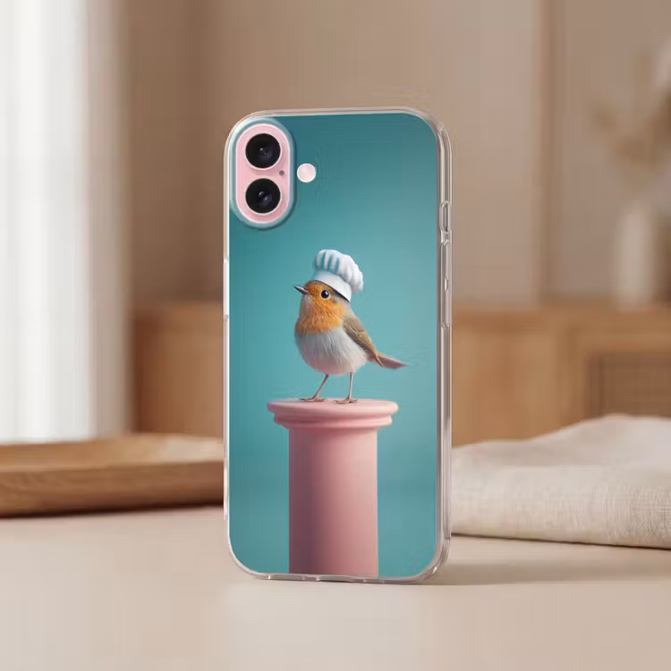 Telefoonhoesje - Roodborstje - Vogel - Koksmuts - Sokkel — 3