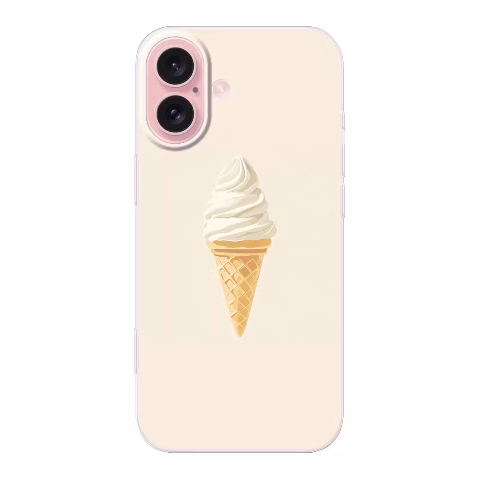 Telefoonhoesje - Softijs - Hoorntje - Wit — 1