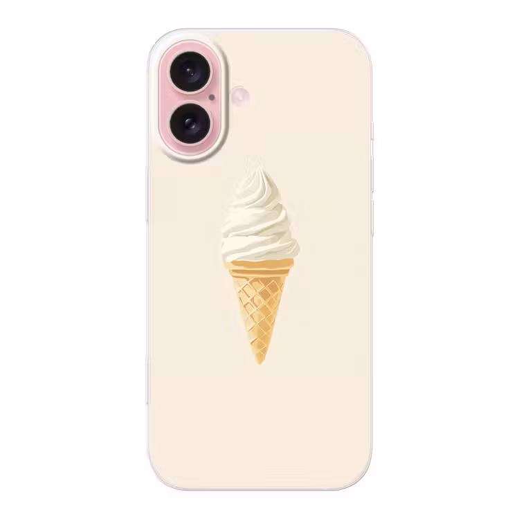 Telefoonhoesje - Softijs - Hoorntje - Wit — 1