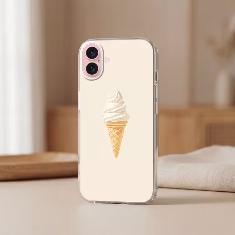 Telefoonhoesje - Softijs - Hoorntje - Wit — 3