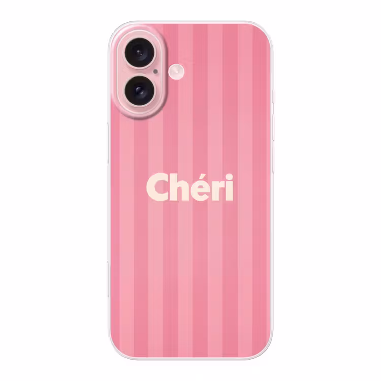Telefoonhoesje - Gestreept - Roze - Chéri — 1