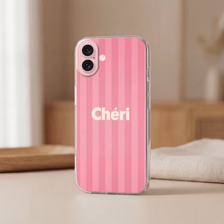 Telefoonhoesje - Gestreept - Roze - Chéri — 3