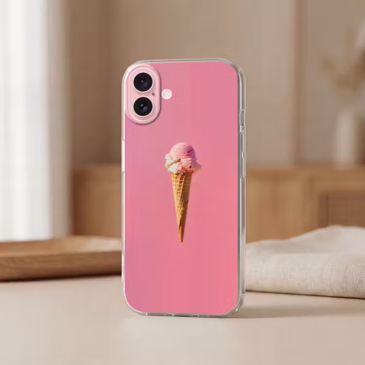 Telefoonhoesje - Hoorntje - Schepijs - Roze — 3