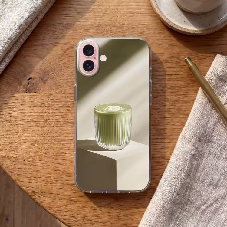 Telefoonhoesje - Matcha - Glas - Groen - Minimalistisch — 2