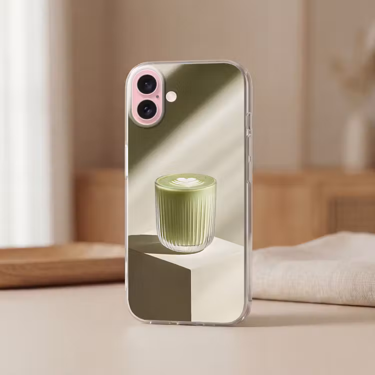 Telefoonhoesje - Matcha - Glas - Groen - Minimalistisch — 3