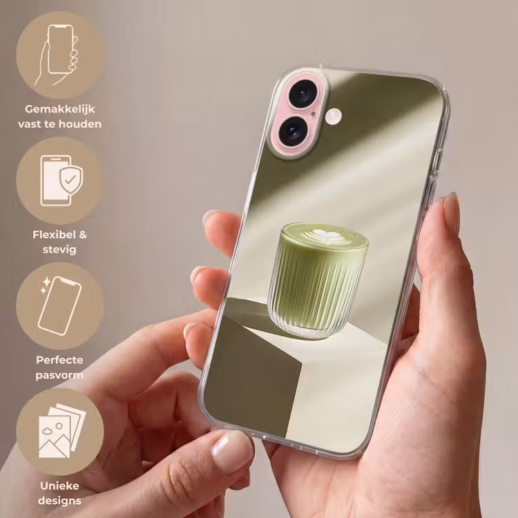 Telefoonhoesje - Matcha - Glas - Groen - Minimalistisch — 4