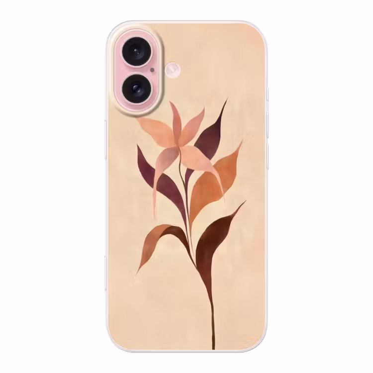 Telefoonhoesje - Minimalistisch - Bloem - Bladeren - Beige — 1