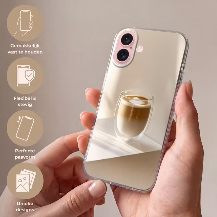 Telefoonhoesje - Mok - Latte - Minimalistisch - Schaduw — 4
