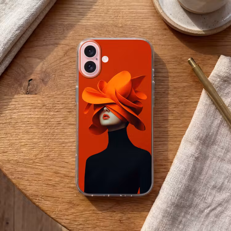 Telefoonhoesje - Oranje - Hoed - Vrouw — 2