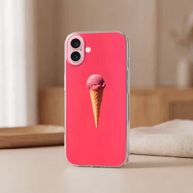 Telefoonhoesje - Schepijs - Roze - Hoorntje — 3