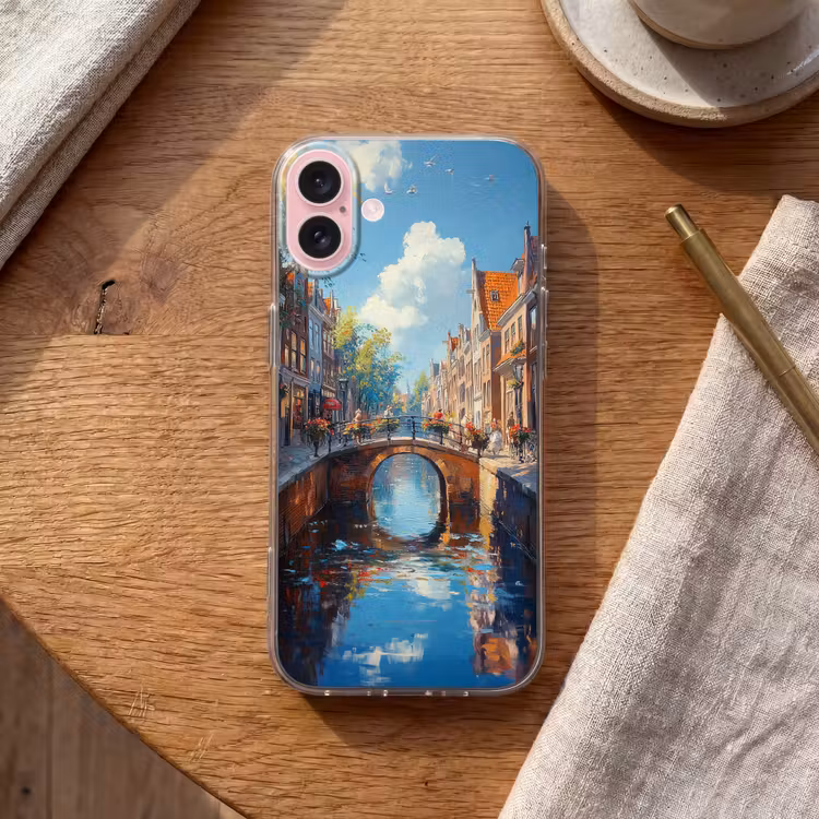 Telefoonhoesje - Stad - Gracht - Zon - Fietsen — 2