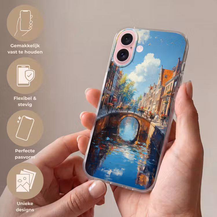 Telefoonhoesje - Stad - Gracht - Zon - Fietsen — 4