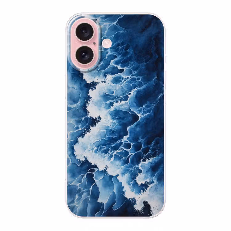 Telefoonhoesje - Golven - Blauw - Schuim — 1