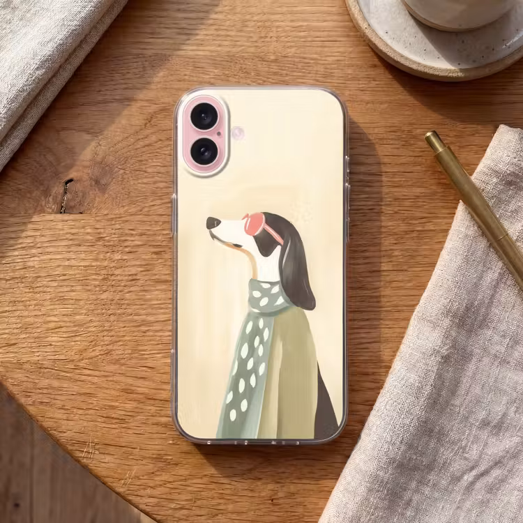 Telefoonhoesje - Hond - Zonnebril - Sjaal — 2