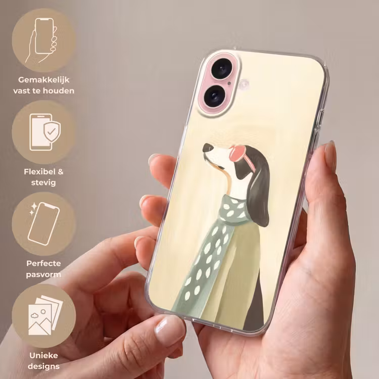 Telefoonhoesje - Hond - Zonnebril - Sjaal — 4
