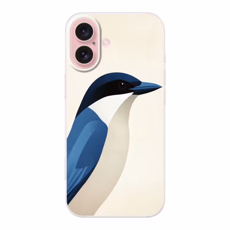 Telefoonhoesje - Illustratie - Blauw - Vogel — 1