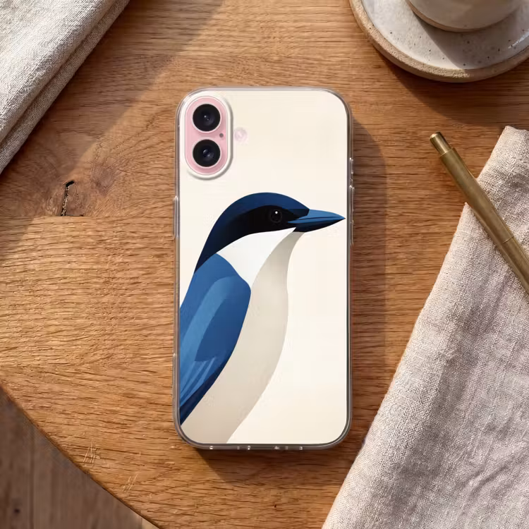 Telefoonhoesje - Illustratie - Blauw - Vogel — 2