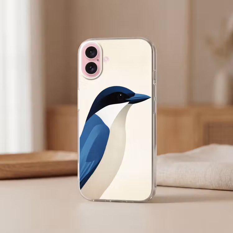Telefoonhoesje - Illustratie - Blauw - Vogel — 3