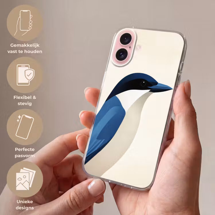 Telefoonhoesje - Illustratie - Blauw - Vogel — 4