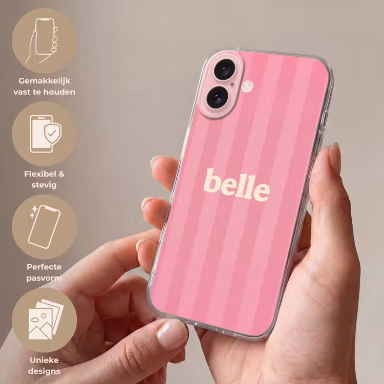 Telefoonhoesje - Roze - Gestreept - Belle — 4