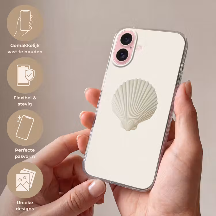 Telefoonhoesje - Schelp - Minimalistisch - Wit — 4