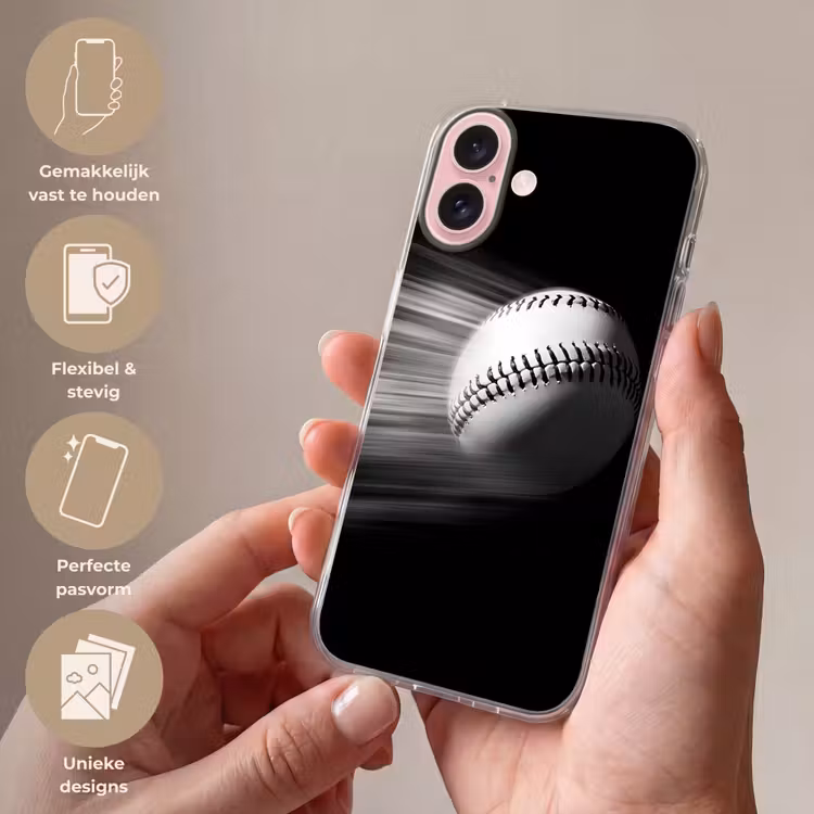 Telefoonhoesje - Honkbal - Wit - Vliegt — 4