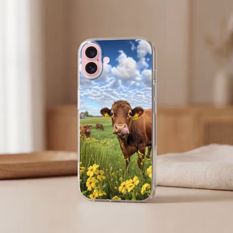 Telefoonhoesje - Koe - Weide - Bloemen — 3
