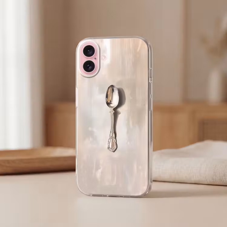 Telefoonhoesje - Lepel - Verf - Zilver — 3