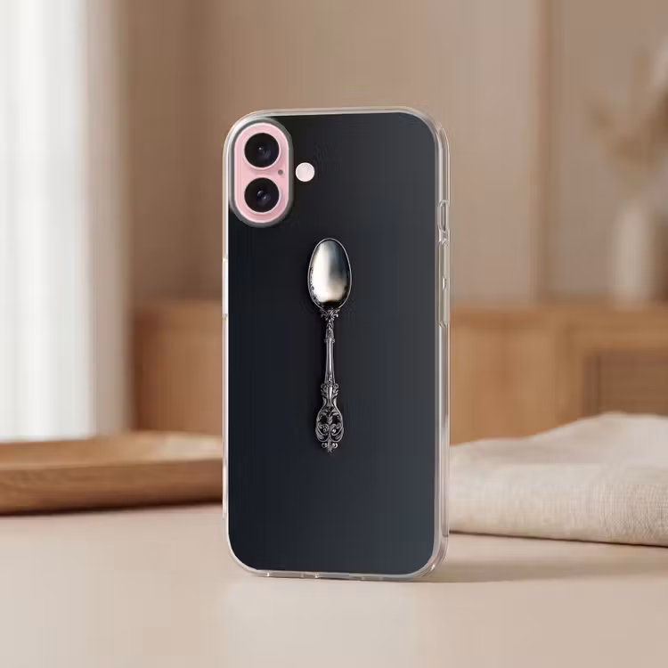 Telefoonhoesje - Lepel - Zilver - Metaal — 3