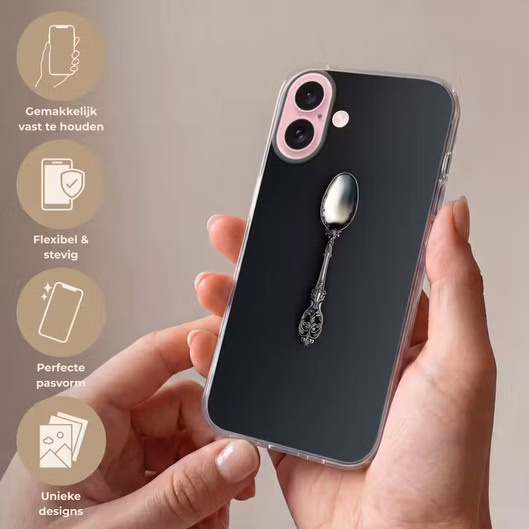 Telefoonhoesje - Lepel - Zilver - Metaal — 4