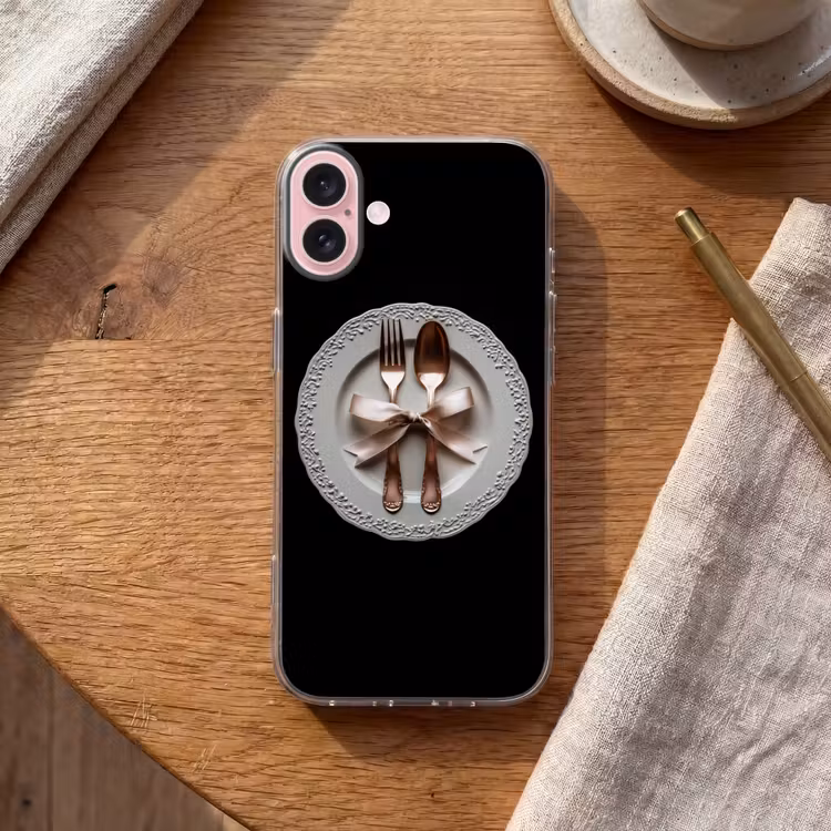 Telefoonhoesje - Rose - Strik - Bestek — 2