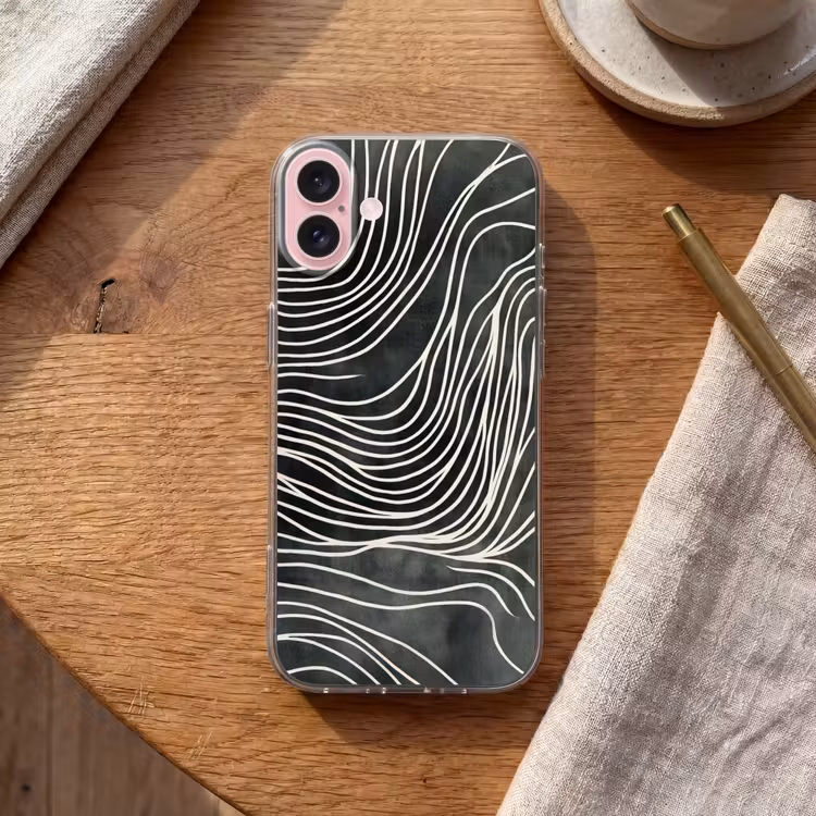 Telefoonhoesje - Lijnen - Patroon - Abstract - Wit — 2