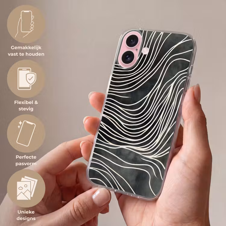 Telefoonhoesje - Lijnen - Patroon - Abstract - Wit — 4