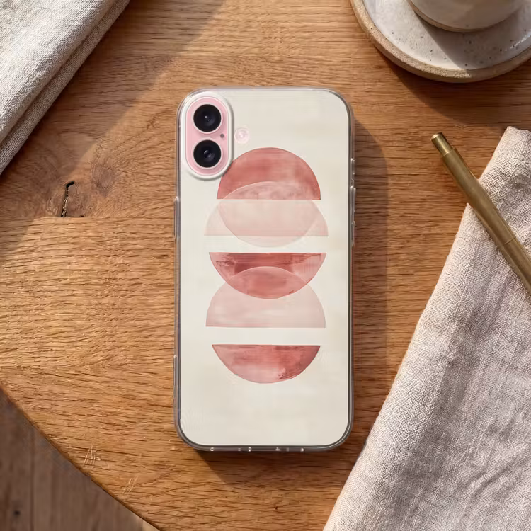 Telefoonhoesje - Minimalistisch - Cirkels - Roze — 2