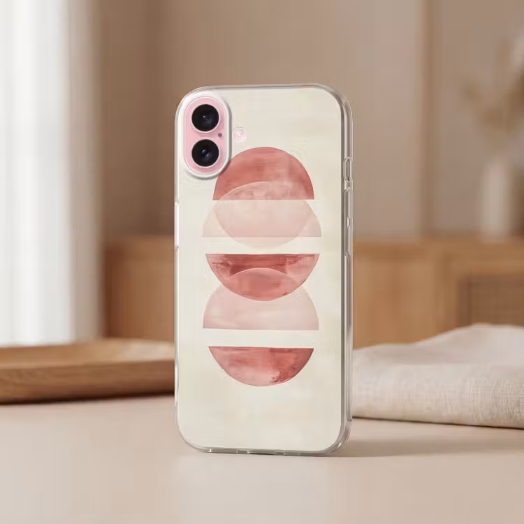 Telefoonhoesje - Minimalistisch - Cirkels - Roze — 3